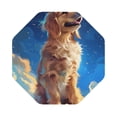 thumbnail image 1 of Pofeuu Starry Sky Cloud Dog Print Leather Coasters Set of 6, Round Cups Mugs Mat Pad for Home Kitchen Heat Resistant Drink Coasters,Octagon, 1 of 7