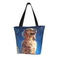 thumbnail image 1 of Pofeuu Starry Sky Cloud Dog Print Women Fashion Shoulder Handbags Top Handle Satchel Bags Tote Shoulder Shopping Bag Stylish Canvas Tote Bag, 1 of 6