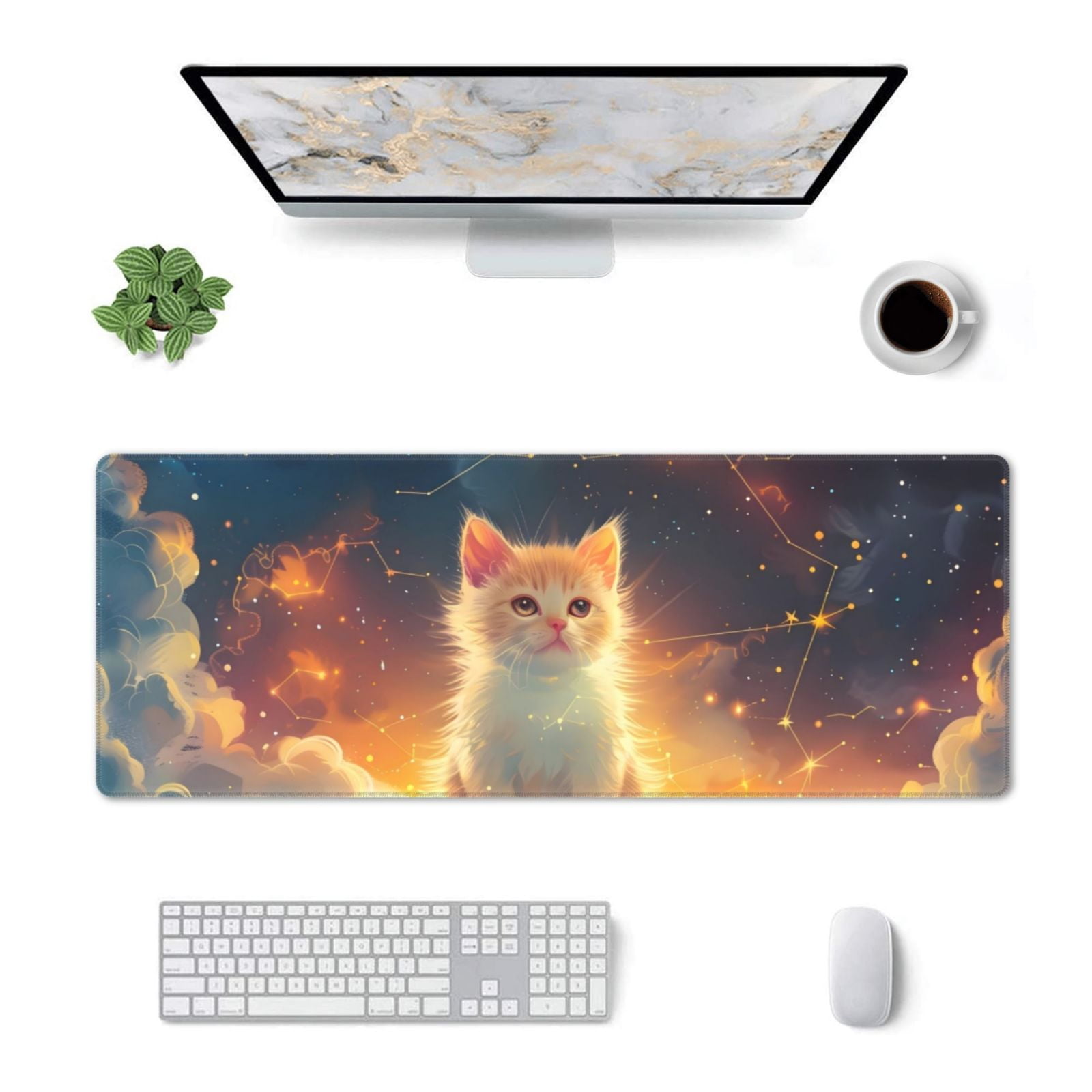 Gaming Mouse Pad, XL Keyboard Mouse Pad (11.8 * 31.5in), Blue