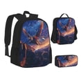 thumbnail image 1 of Pofeuu Starry Sky Flying Tiger Print Backpack Travel Backpacks With Lunch Bag Pencil Bag Set 3 pcs Set Cartoon Backpack, 1 of 7