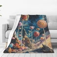 thumbnail image 1 of Pofeuu Starry Sky Planet Lollipop Print Ultra-Soft Micro Fleece Blanket,for Bed Or Sofa,All Season Throw Blankets Flannel Blanket-40"x30", 1 of 7
