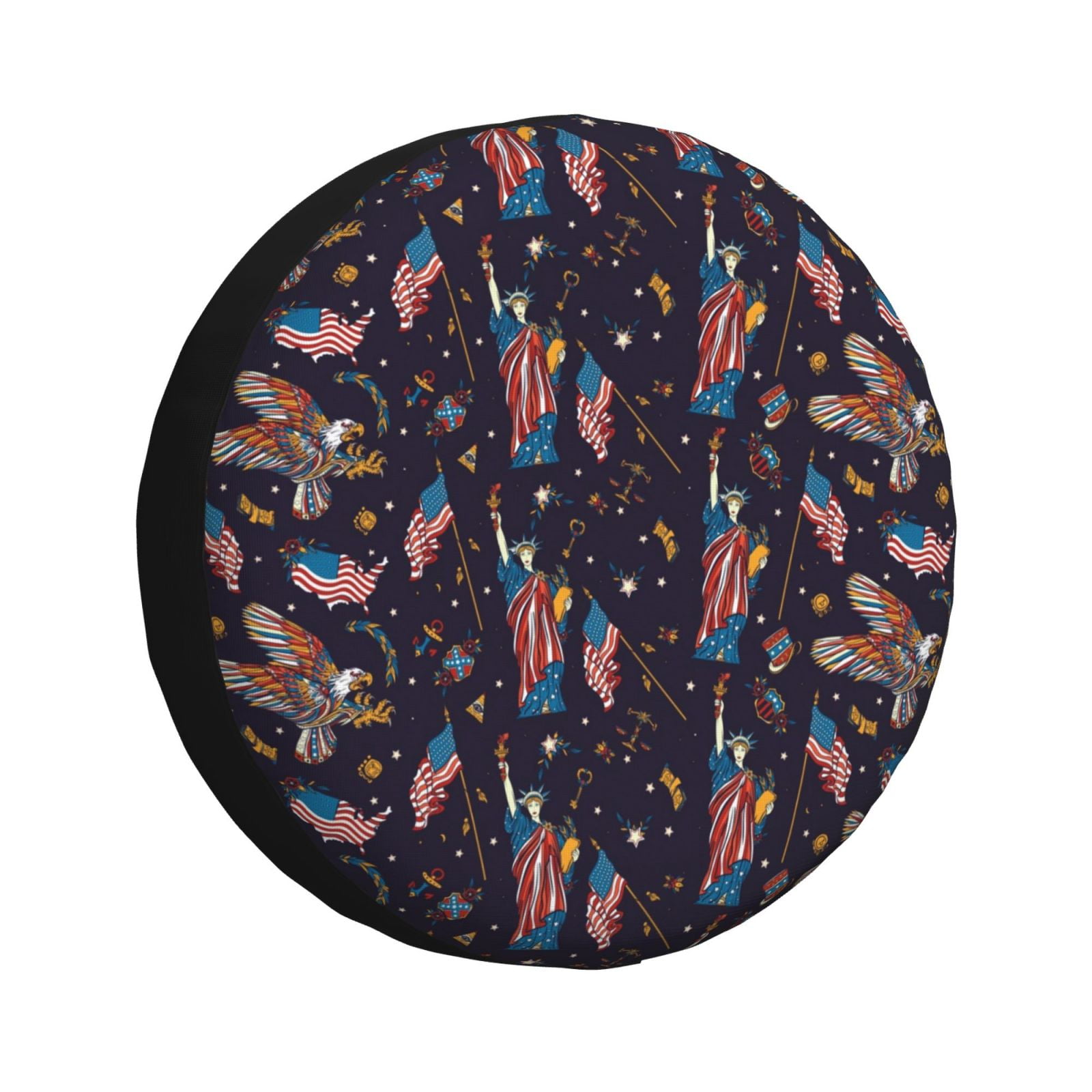 Pofeuu Statue Of Liberty Eagle Print Spare Tire Wheel Cover for Car Truck SUV Camper Universal