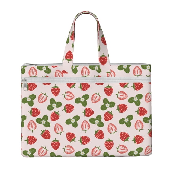 Pofeuu Strawberries And Leaf Print Laptop Bag Carrying - Computer Bag Laptop Case Shoulder Slim Work Travel