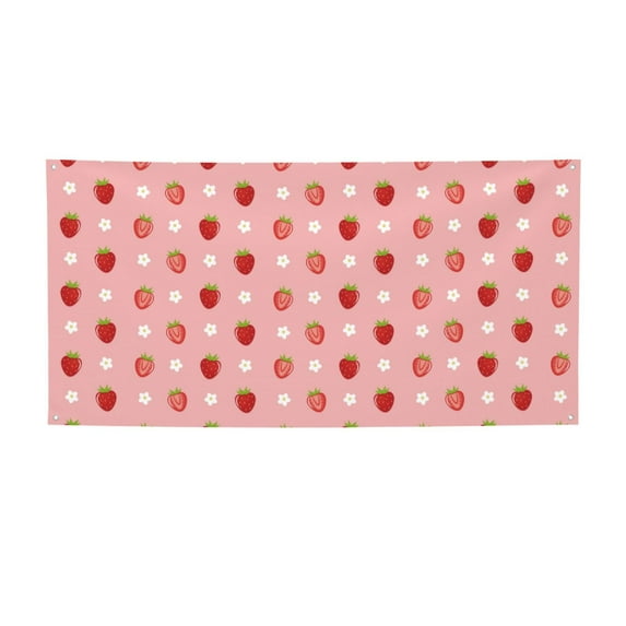 Pofeuu Strawberries Print Colorful Yard Festival Banner Sign Party Outdoor & Indoor Party Decoration Banne Festival Yard Sign-Small
