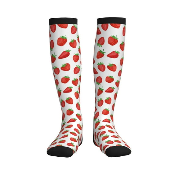 Pofeuu Strawberries Print Compression Socks for Women & Men Circulation - Best Support for Nurses,Running,Athletic,Sports