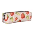 thumbnail image 1 of Pofeuu Strawberries Print Leather Pencil Case, Leather Pencil Pouch Large Capacity, Big Pencil Pouch with Zipper Vintage Pen Bag Fountain Pen Holder, 1 of 7
