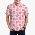 thumbnail image 1 of Pofeuu Strawberries Print Men's Loose Fit Midweight Short-Sleeve Pocket Polo-Small, 1 of 6
