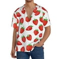 thumbnail image 1 of Pofeuu Strawberries Print Mens Casual Short Sleeve Shirts Beach Summer Spread Collar Pocket Tops Men's Casual Short-sleeved Shirt-X-Large, 1 of 5