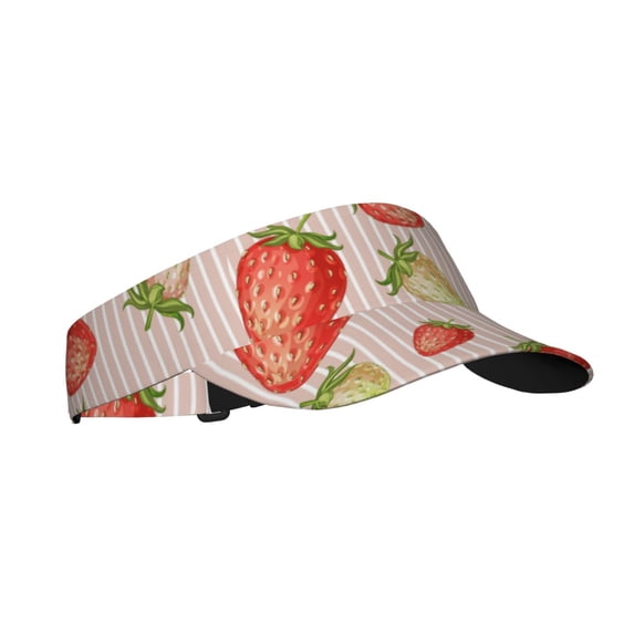Pofeuu Strawberries Print Sunscreen Visor Cap Adjustable Sport Empty Top Baseball Sun Cap for Men Women Sports Outdoor Headwear