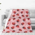 thumbnail image 1 of Pofeuu Strawberries Print Ultra-Soft Micro Fleece Blanket,for Bed Or Sofa,All Season Throw Blankets Flannel Blanket-, 1 of 7