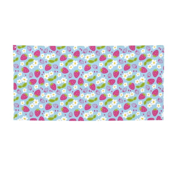 Pofeuu Strawberry And Flowers Print Colorful Yard Festival Banner Sign Party Outdoor & Indoor Party Decoration Banne Festival Yard Sign-Medium