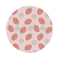 thumbnail image 1 of Pofeuu Strawberry And Flowers Print Leather Coasters Set of 6, Round Cups Mugs Mat Pad for Home Kitchen Heat Resistant Drink Coasters,Round Shape, 1 of 7