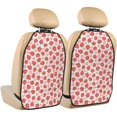 thumbnail image 1 of Pofeuu Strawberry Flower Print 2 Pack PU Leather Kick Mat Back Seat Protector, Universal Car Seat Back Organizer, Waterproof Backseat Protector For Most Car, 1 of 8