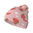 thumbnail image 1 of Pofeuu Strawberry Print Beanie Hat for Men Women Knit Winter Hat Warm Cuffed Skull Beanie Slouchy Soft Unisex, 1 of 6
