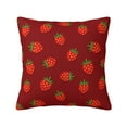 thumbnail image 1 of Pofeuu Strawberry Print Double-sided plush pillowcase Square Throw Pillow Covers Pillows Cover for Living Room Bedroom Sofa Couch Cushion Cover（No pillow core）-24"x24", 1 of 7