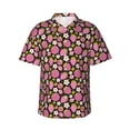 thumbnail image 1 of Pofeuu Strawberry Print Hawaiian Shirt for Men Sleeves Casual Button Down Summer Beach Dress Shirts T-Shirts,3X-Large, 1 of 1