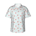 thumbnail image 1 of Pofeuu Strawberry Print Hawaiian Shirt for Men Sleeves Casual Button Down Summer Beach Dress Shirts T-Shirts,Medium, 1 of 7