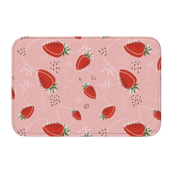 Pofeuu Strawberry Print Hem Mat 40x60 - Multipurpose Doormat for Indoor & Outdoor Use - Welcome Your Guests with our Entrance Mat
