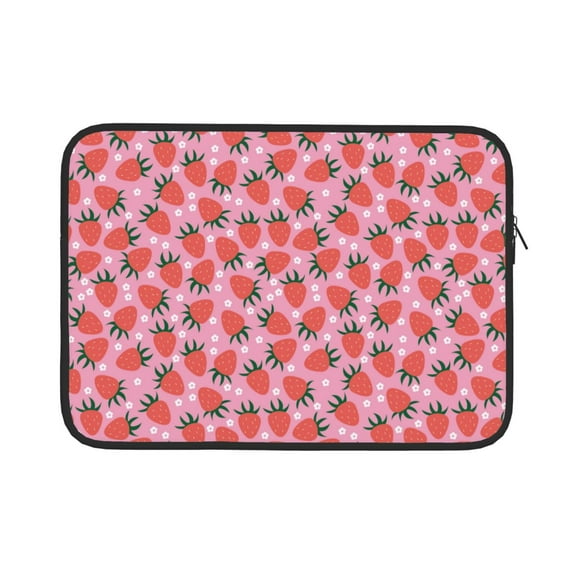 Pofeuu Strawberry Print Laptop Carrying Case,13-15-Inch Laptop and Tablet, Sleek Design, Durable and Water-Repellent Fabric, Business Casual or School-13 inch
