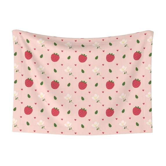 Pofeuu Strawberry Print Puppy Blanket,Dog Blankets,Pet Blanket Cozy Cat Blankets for Indoor Cats, Fuzzy Pet Blanket for Kitten Doggy Dog Blankets-Small