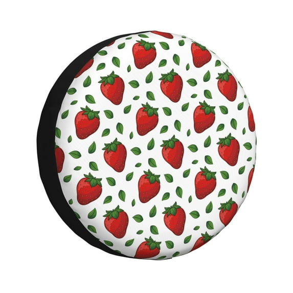 Pofeuu Strawberry Print Spare Tire Wheel Cover for Car Truck SUV Camper Universal Fit Spare Tire Cover RV Spare Tire Covers-17 inch