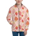 thumbnail image 1 of Pofeuu Strawberry Print Teenage Zipper Hoodie Sweatshirts Hooded Casual Jackets With Pocket For Boys Girls-Medium, 1 of 6
