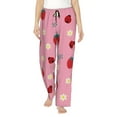 thumbnail image 1 of Pofeuu Strawberry and Ladybugs Print Women's Fashion Pajama Pants with Pockets Comfy Drawstring Sleep Lounge Bottoms-Large, 1 of 6