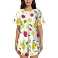 thumbnail image 1 of Pofeuu Strawberry and Lemon Print Women's Pajama Set Short/Shorts Soft Button PJs Elastic Drawstring Waist Sleepwear-Large, 1 of 6