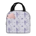 thumbnail image 1 of Pofeuu Stripes and Sprigs of Lavender Print Lunch Bag Lunch Box Large Capacity Insulated Lunch Bag for Adult, Leakproof Reusable Lunch Tote Bags for Work, 1 of 5