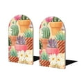 thumbnail image 1 of Pofeuu Succulent And Cactus Print Large Bookend Hold Heavy Books- Wood Bookends for Heavy Books Heavy Duty Book Ends Wood Bookends for Office Desk Non-Skid, 1 of 7