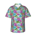 thumbnail image 1 of Pofeuu Succulents Print Hawaiian Shirt for Men Sleeves Casual Button Down Summer Beach Dress Shirts T-Shirts,X-Large, 1 of 7