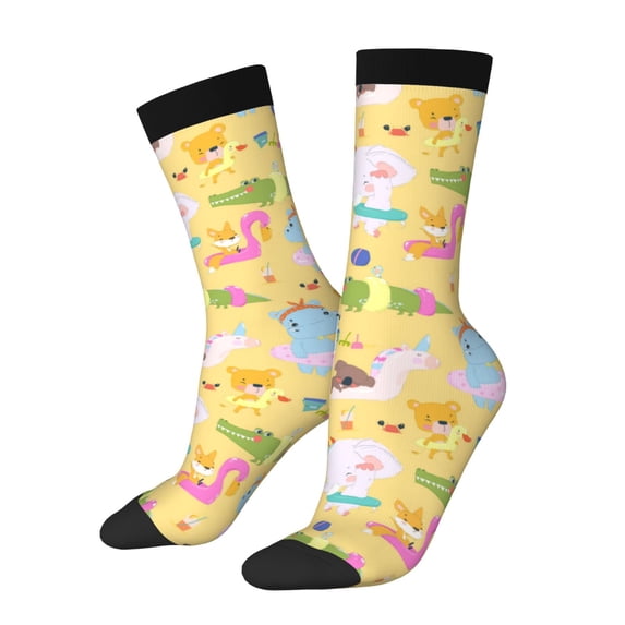 Pofeuu Summer Animals Print Crew Socks, Adult Running Hiking Socks for Youth and Adult