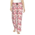 thumbnail image 1 of Pofeuu Summer Flamingo Print Women's Fashion Pajama Pants with Pockets Comfy Drawstring Sleep Lounge Bottoms-Large, 1 of 6