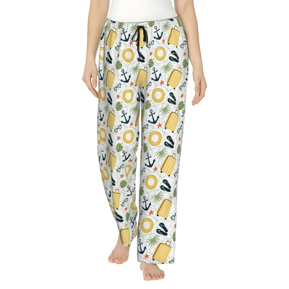 Pofeuu Summer vacation Print Women's Fashion Pajama Pants with Pockets Comfy Drawstring Sleep Lounge Bottoms-XX-Large