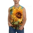 thumbnail image 1 of Pofeuu Sunflower Blue Sky Print Men's Muscle T-Shirt, Sleeveless, Muscle Tank, Classic Muscle Tee Top For Men Casual Sleeveless Muscle T-Shirt Trendy Clothes-XX-Large, 1 of 7