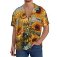 thumbnail image 1 of Pofeuu Sunflower Field Art Print Mens Casual Short Sleeve Shirts Beach Summer Spread Collar Pocket Tops Men's Casual Short-sleeved Shirt-Medium, 1 of 5