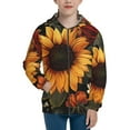 thumbnail image 1 of Pofeuu Sunflower Floral Butterfly Print Teenage Zipper Hoodie Sweatshirts Hooded Casual Jackets With Pocket For Boys Girls-Medium, 1 of 6