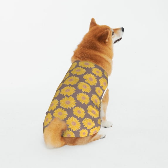 Pofeuu Sunflower Print Dog Clothes Fashionable Sleeveless Pet Vest Cotton Dog Shirt, Ideal for Small, Medium, and Large Breeds-3X-Large