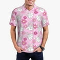 thumbnail image 1 of Pofeuu Sunflower Rabbit Print Men's Loose Fit Midweight Short-Sleeve Pocket Polo-3X-Large, 1 of 6