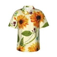 thumbnail image 1 of Pofeuu Sunflowers And Butterflies Print Hawaiian Shirt for Men Sleeves Casual Button Down Summer Beach Dress Shirts T-Shirts,Large, 1 of 7