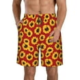 thumbnail image 1 of Pofeuu Sunflowers On Red Prin Men's Swim Trunks Quick Dry Bathing Suit Swimming Board Shorts Mesh Lining Beach Swimwear-3X-Large, 1 of 6