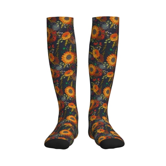 Pofeuu Sunflowers Print Compression Socks for Women & Men Circulation - Best Support for Nurses,Running,Athletic,Sports