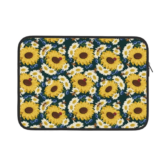 Pofeuu Sunflowers Print Laptop Carrying Case,13-15-Inch Laptop and Tablet, Sleek Design, Durable and Water-Repellent Fabric, Business Casual or School-15 inch
