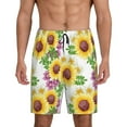 thumbnail image 1 of Pofeuu Sunflowers Print Men's Soft Woven Elastic Waistband Sleep Pajama Short-3X-Large, 1 of 6