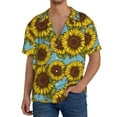 thumbnail image 1 of Pofeuu Sunflowers Print Mens Casual Short Sleeve Shirts Beach Summer Spread Collar Pocket Tops Men's Casual Short-sleeved Shirt-XX-Large, 1 of 5