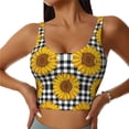 thumbnail image 1 of Pofeuu Sunflowers Print Sports Bra for Women Sexy Vest Yoga Running Gym Fitness Crop Bras Tops-Large, 1 of 8