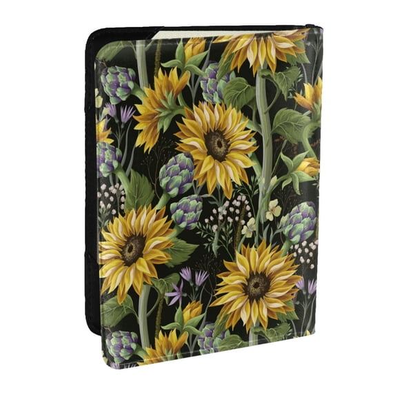 Pofeuu Sunflowers Print Travel Document Organizer Passport Holder Men Women for Family (6.5 in x 4.5 in),Wallet Holder Credit Card Clutch Bag Case