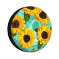 Pofeuu Sunflowers With Green Leaves Print Spare Tire Wheel Cover for Car Truck SUV Camper