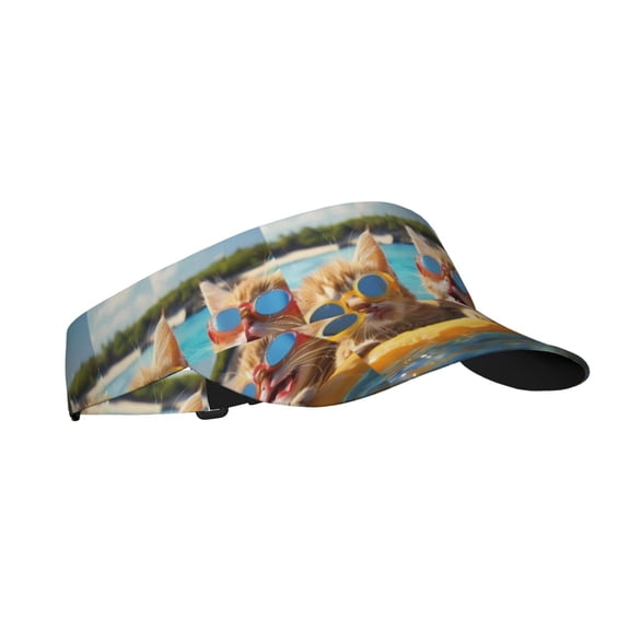 Pofeuu Sunglasses Beach Kittens Print Sunscreen Visor Cap Adjustable Sport Empty Top Baseball Sun Cap for Men Women Sports Outdoor Headwear