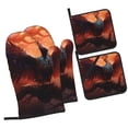 thumbnail image 1 of Pofeuu Sunset Blossoms Phoenix Perch Print Oven Mitts and Pot Holders 4 pcs Set,High Heat Resistant 500 Degree Extra Thicken Long Kitchen Cotton Oven Glove for Cooking, 1 of 1